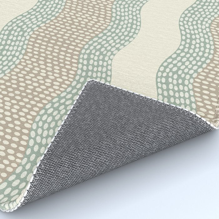 Wavy River I in cream, sage green, tan Rug Gallery Image 4