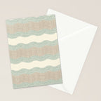 Wavy River I in cream, sage green, tan Stationery Card Gallery Image 2