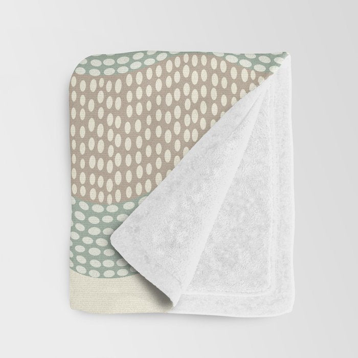 Wavy River I in cream, sage green, tan Throw Blanket Gallery Image 3