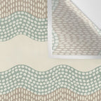 Wavy River I in cream, sage green, tan Wall Tapestry Gallery Image 3