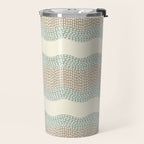 Wavy River I in cream, sage green, tan Travel Mug Gallery Image 2