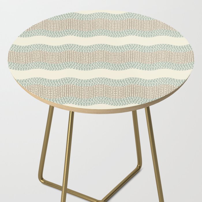 Wavy River I in cream, sage green, tan Side Table Gallery Image 2