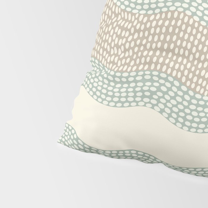 Wavy River I in cream, sage green, tan Pillow Sham Gallery Image 4