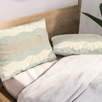 Wavy River I in cream, sage green, tan Pillow Sham Gallery Image 2
