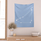 Capricorn Zodiac Star Constellation Line Art Sky Blue Wall Tapestry Gallery Image 2