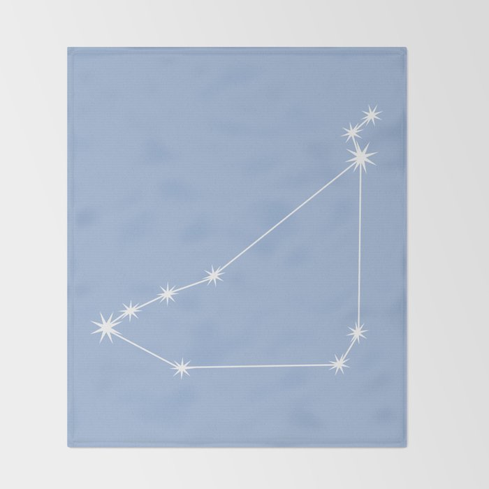 Capricorn Zodiac Star Constellation Line Art Sky Blue Throw Blanket Gallery Image 2