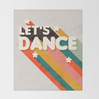Let's Dance - retro rainbow typography Throw Blanket Gallery Image 2