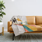 Let's Dance - retro rainbow typography Throw Blanket Gallery Image 1