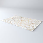 Geometric Gold Pattern With White Shimmer Rug Gallery Image 3
