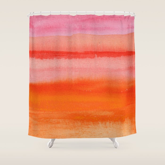 Watercolor Sunset Sky Shower Curtain Gallery Image 1