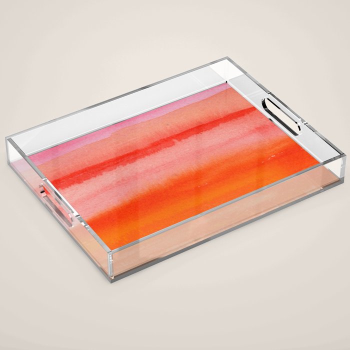 Watercolor Sunset Sky Acrylic Tray Gallery Image 1