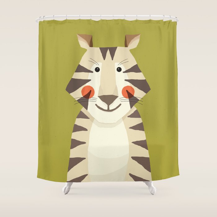 Tiger, Animal Portrait Shower Curtain Gallery Image 1
