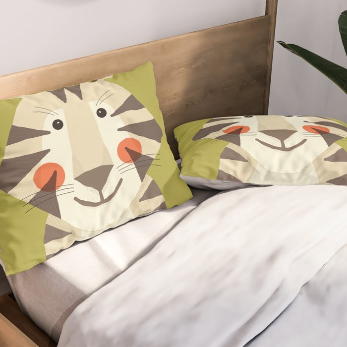 Tiger, Animal Portrait Pillow Sham Gallery Image 2