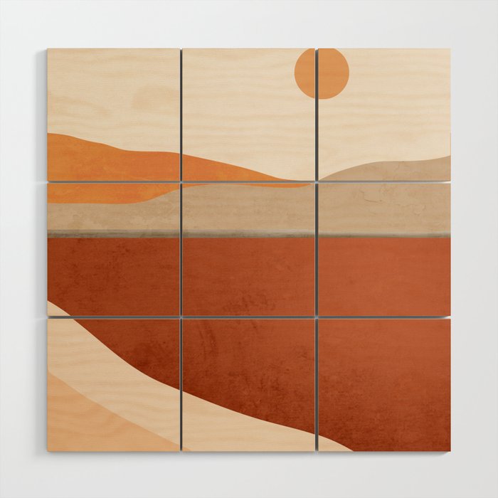 Minimal Abstract Art Landscape 11 Wood Wall Art Gallery Image 1