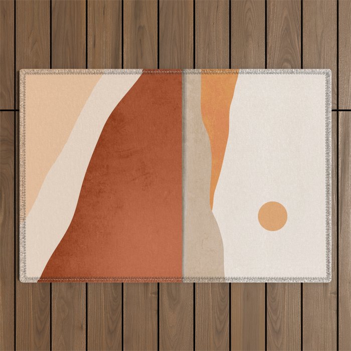 Minimal Abstract Art Landscape 11 Outdoor Rug Gallery Image 1