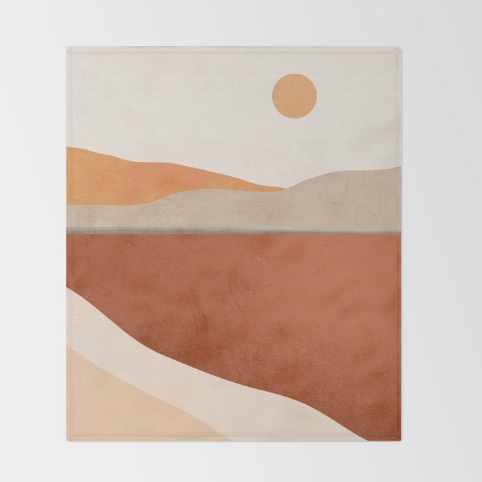 Minimal Abstract Art Landscape 11 Throw Blanket Gallery Image 2