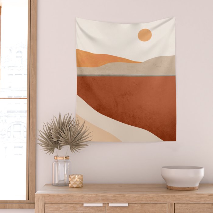 Minimal Abstract Art Landscape 11 Wall Tapestry Gallery Image 2