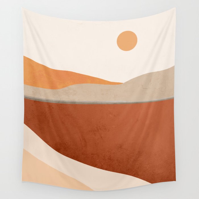 Minimal Abstract Art Landscape 11 Wall Tapestry Gallery Image 1