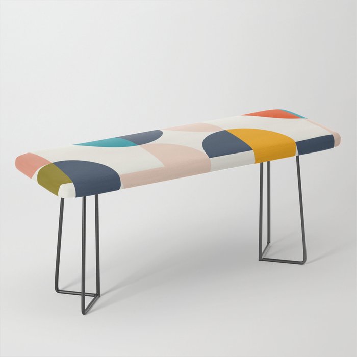 Mid Century Modern Geometry 2 Bench Gallery Image 1