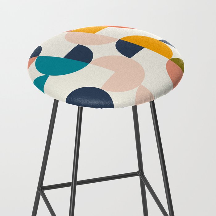 Mid Century Modern Geometry 2 Stool Gallery Image 2