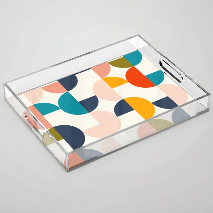 Mid Century Modern Geometry 2 Acrylic Tray Gallery Image 1