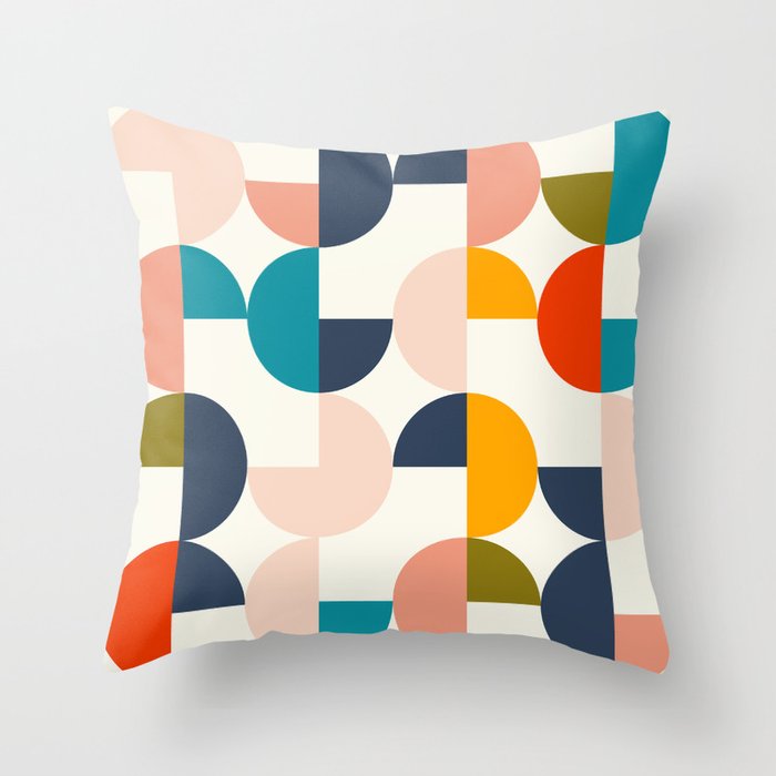 Mid Century Modern Geometry 2 Throw Pillow Gallery Image 1