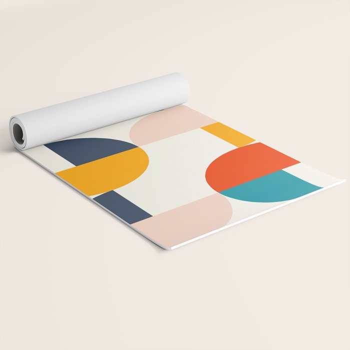 Mid Century Modern Geometry 2 Yoga Mat Gallery Image 2