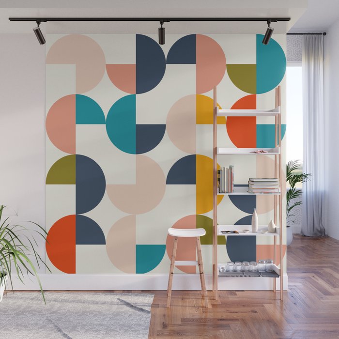 Mid Century Modern Geometry 2 Wall Mural Gallery Image 1