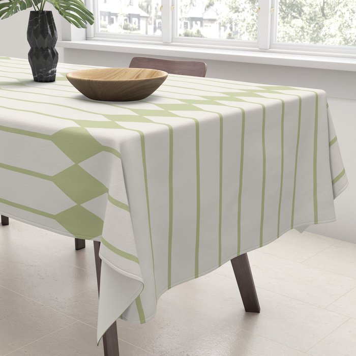 Minimal Geometric Pattern - Green Tablecloth Gallery Image 3