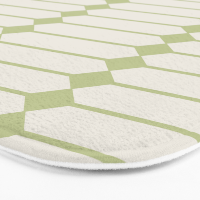 Minimal Geometric Pattern - Green Bath Mat Gallery Image 3