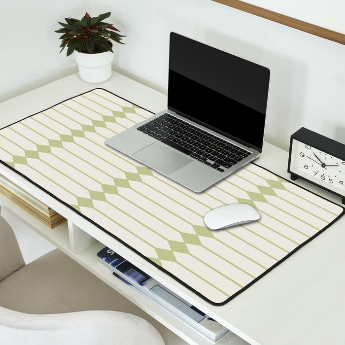 Minimal Geometric Pattern - Green Desk Mat Gallery Image 2