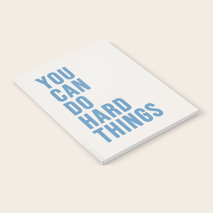 You Can Do Hard Things Cream & Blue Notebook Gallery Image 1