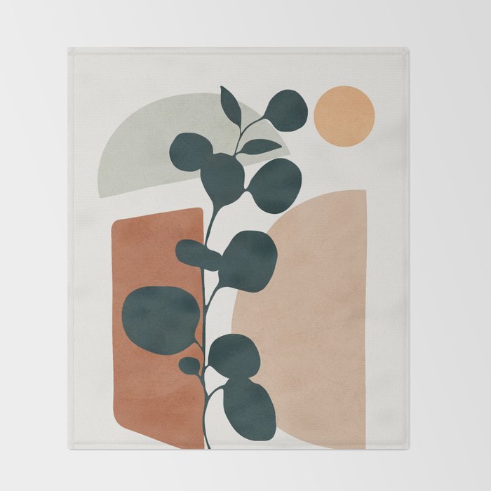 Soft Shapes V Throw Blanket Gallery Image 2
