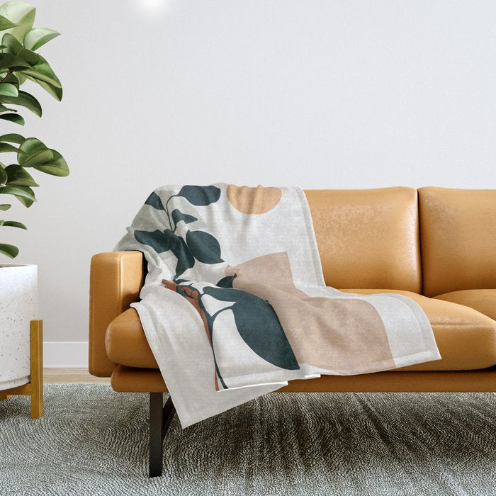 Soft Shapes V Throw Blanket Gallery Image 1