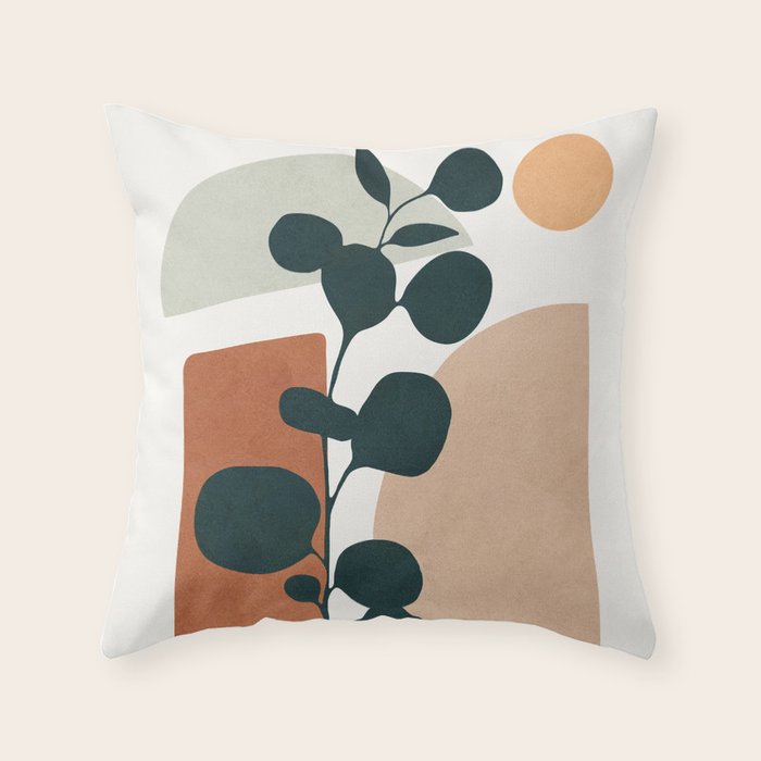 Soft Shapes V Throw Pillow Gallery Image 1