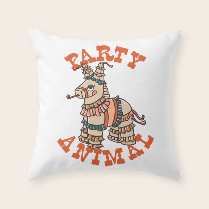 Party Animal Donkey Pinata Throw Pillow Gallery Image 6