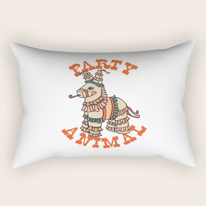 Party Animal Donkey Pinata Rectangular Pillow Gallery Image 2