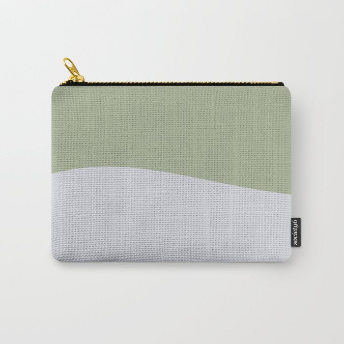 Zen Hill - Minimalist Color Block in Sage Green and Silver Gray Carry All Pouch Gallery Image 1