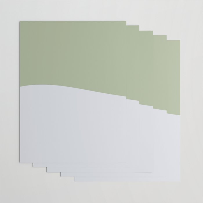 Zen Hill - Minimalist Color Block in Sage Green and Silver Gray Wrapping Paper Gallery Image 3