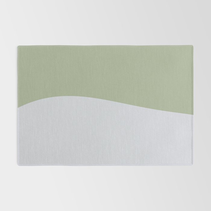 Zen Hill - Minimalist Color Block in Sage Green and Silver Gray Rug Gallery Image 2