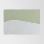 Zen Hill - Minimalist Color Block in Sage Green and Silver Gray Rug Gallery Image 2