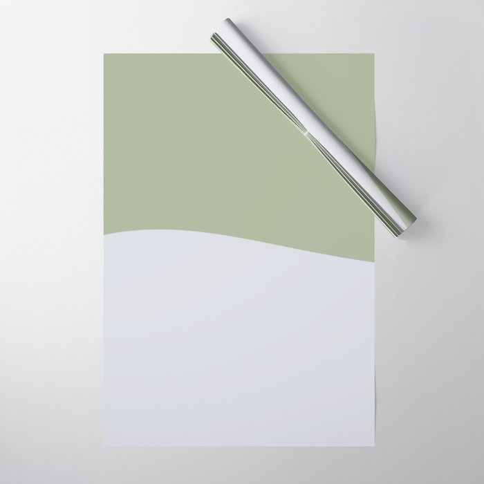 Zen Hill - Minimalist Color Block in Sage Green and Silver Gray Wrapping Paper Gallery Image 1