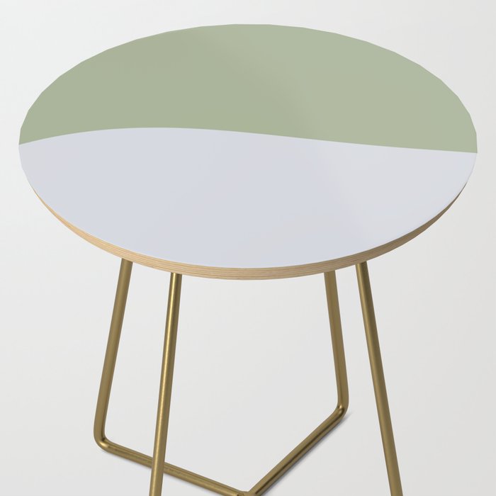 Zen Hill - Minimalist Color Block in Sage Green and Silver Gray Side Table Gallery Image 2