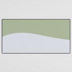 Zen Hill - Minimalist Color Block in Sage Green and Silver Gray Desk Mat Gallery Image 3
