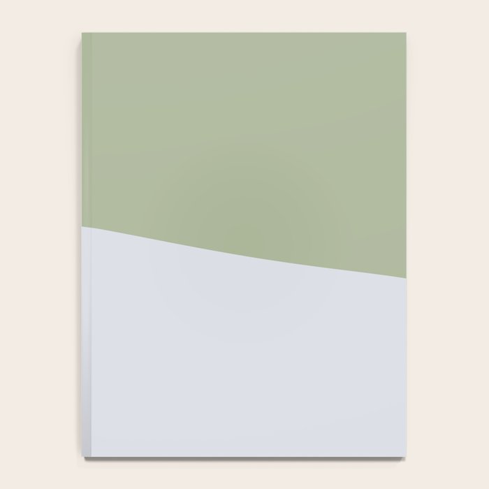 Zen Hill - Minimalist Color Block in Sage Green and Silver Gray Notebook Gallery Image 4