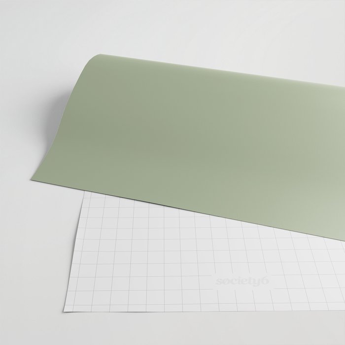 Zen Hill - Minimalist Color Block in Sage Green and Silver Gray Wrapping Paper Gallery Image 2