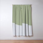 Zen Hill - Minimalist Color Block in Sage Green and Silver Gray Window Curtain Gallery Image 3