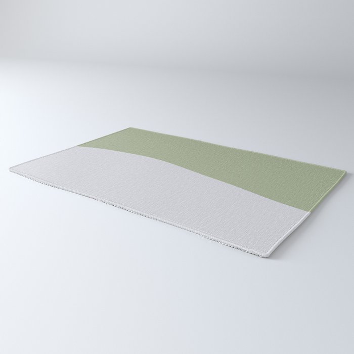 Zen Hill - Minimalist Color Block in Sage Green and Silver Gray Rug Gallery Image 3