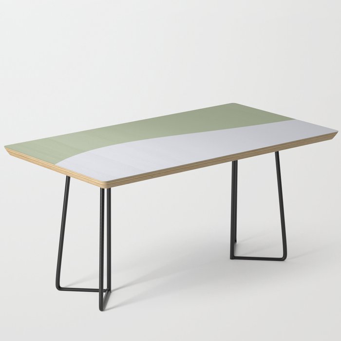 Zen Hill - Minimalist Color Block in Sage Green and Silver Gray Coffee Table Gallery Image 1