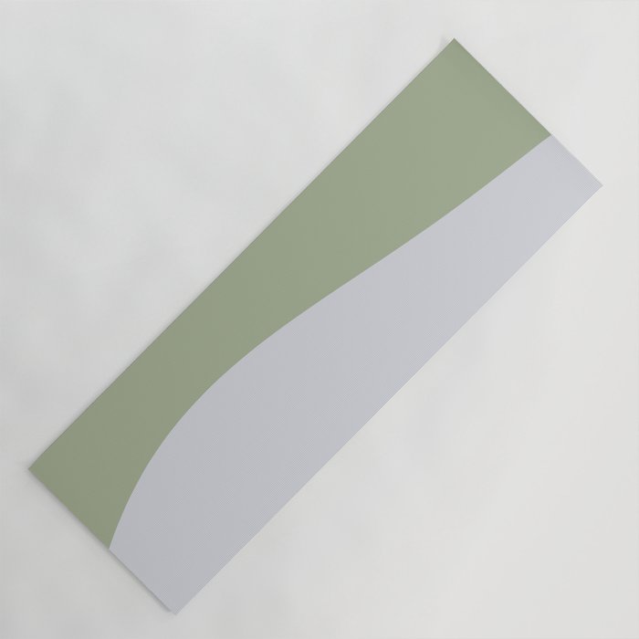 Zen Hill - Minimalist Color Block in Sage Green and Silver Gray Yoga Mat Gallery Image 1